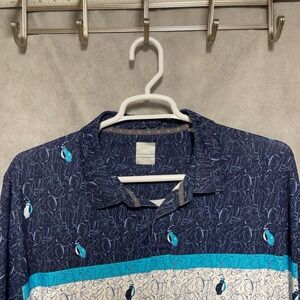 Callaway Polo Shirt Men XXL Blue Golf Bags AOP‎ Geometric Swing Tech Opti-Dri